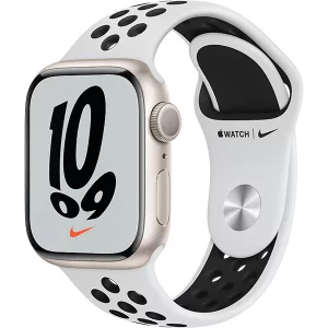 Apple Watch Nike Series 7（GPSモデル）- 41mmスターライトアルミニウムケースとピュアプラチナム/ブラックNikeスポーツバンド - レギュラー [MKN33J/A] 未開封買取画像