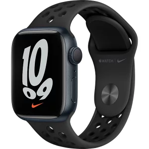 Apple Watch Nike Series 7（GPSモデル）- 45mmミッドナイトアルミニウムケースとアンスラサイト/ブラックNikeスポーツバンド - レギュラー [MKNC3J/A] 未開封買取画像