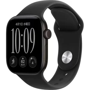 Apple Watch Series 12（GPSモデル）- 46mmブラックアルミニウムケースとブラックスポーツバンド - S/M [MJEK4X/A]