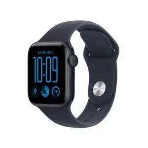Apple Watch SE 3（GPSモデル）- 40mm アルミニウムケース ミッドナイトアルミニウムケースとネイビーブルースポーツバンド - S/M [MJKY4J/A]