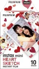 富士フイルム FUJIFILM インスタントカメラ チェキ用フィルム 10枚入 絵柄 (ハートスケッチ) INSTAX MINI HEART